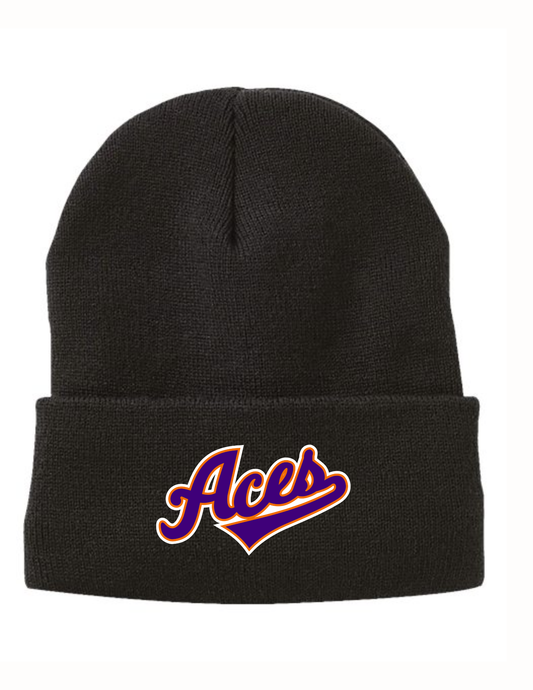 East Aces Leather Patch Beanie