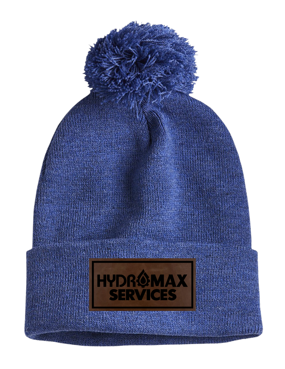Hydromax Leather Patch Pom Beanie