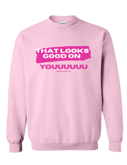 Mel and Raquel That looks good on you! Crewneck
